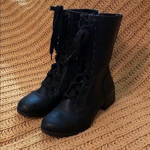 Black combat boots